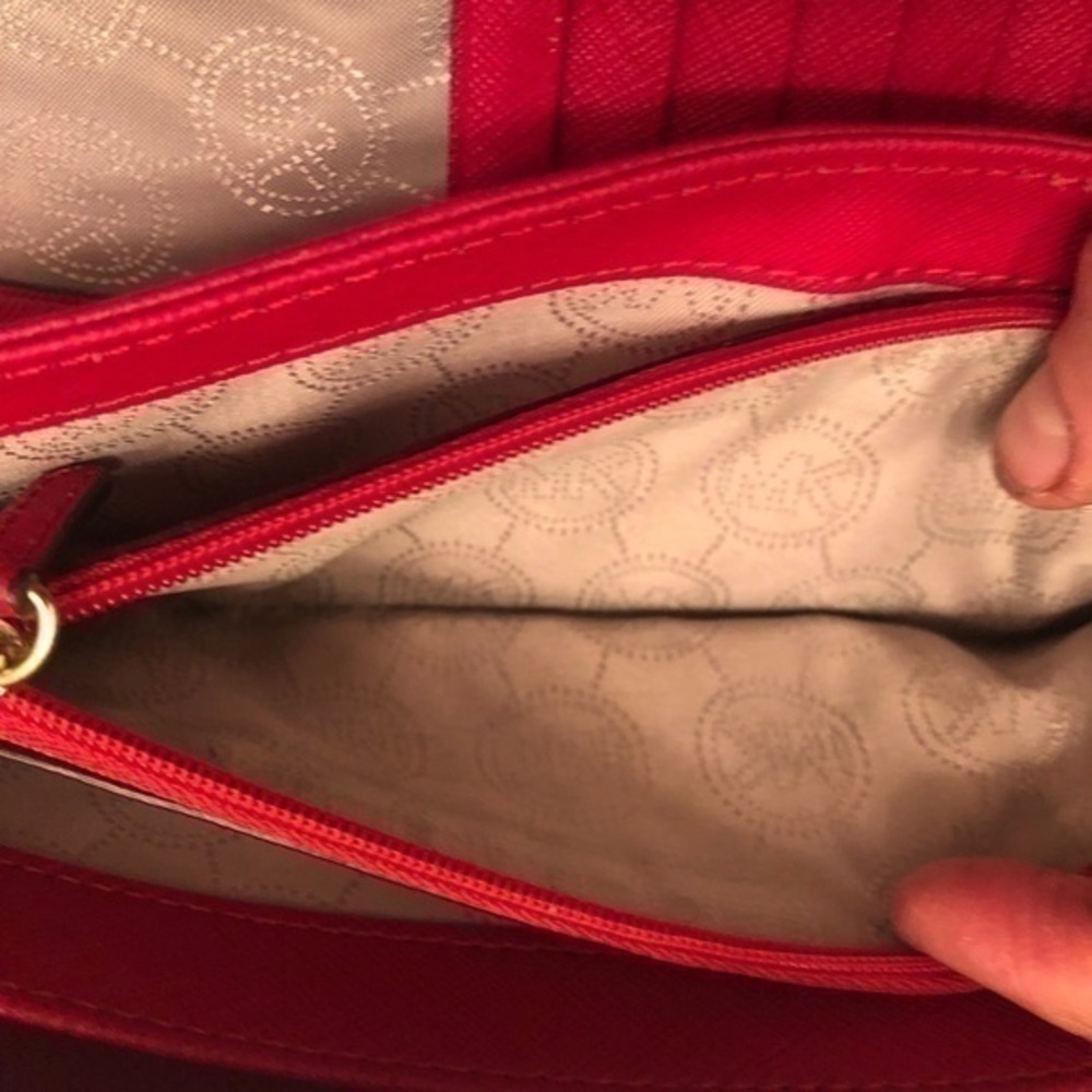 Michael kors red leather wristlet wallet clutch - Picture 6 of 12